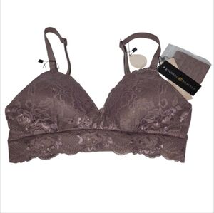 Kindred Bravely Plum Lace Minimalist  Hands Free Pumping & Nursing Bra Size S